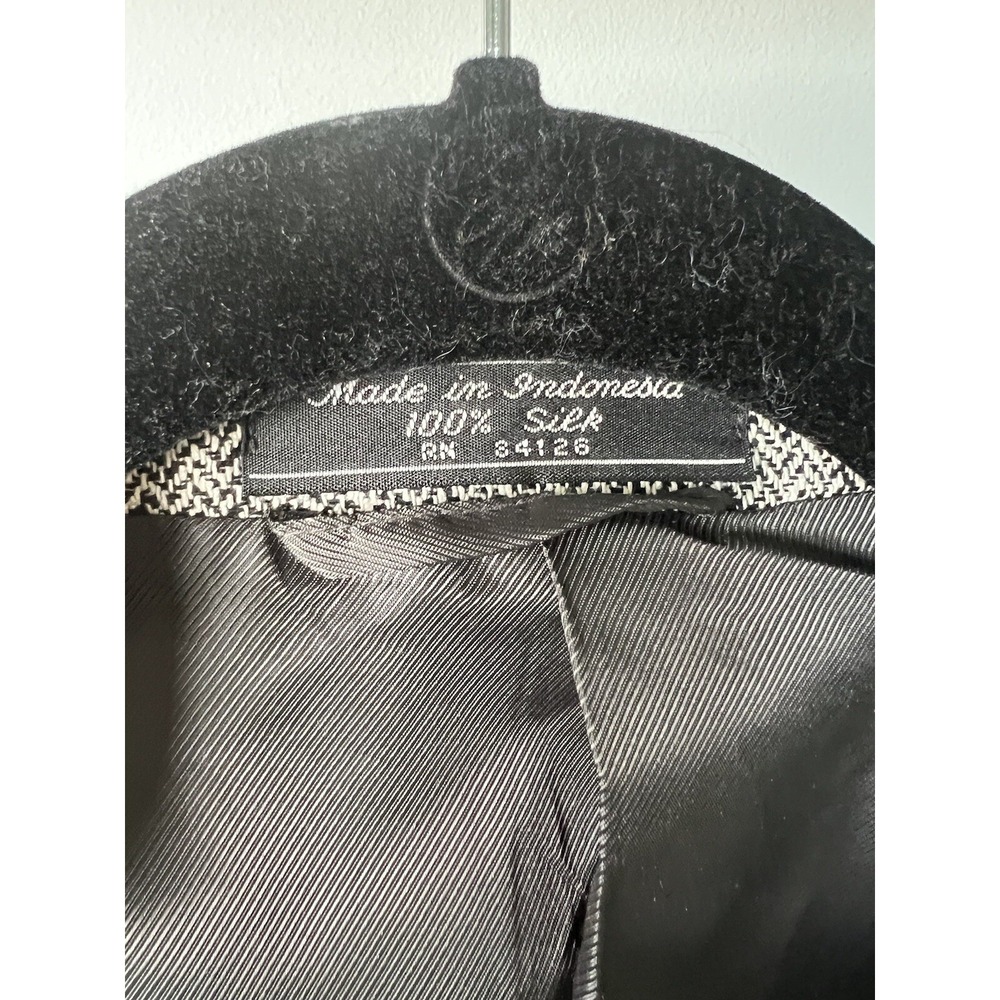 VINTAGE BLACK & WHITE BERT PULITZER 100% SILK SPORT COAT 44L blazer suit jacket - Picture 2 of 13